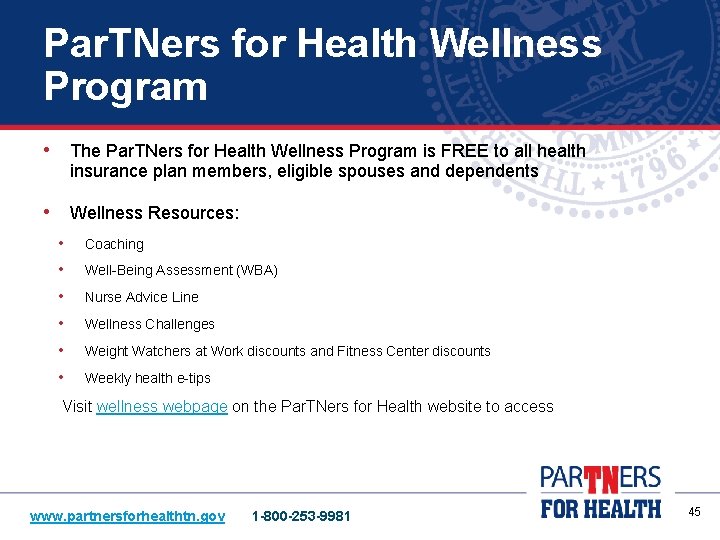 Par. TNers for Health Wellness Program • The Par. TNers for Health Wellness Program