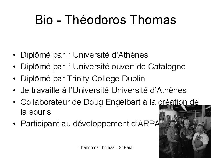 Bio - Théodoros Thomas • • • Diplômé par l’ Université d’Athènes Diplômé par