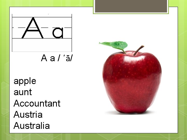 The English Alphabet English languages has 26 letters