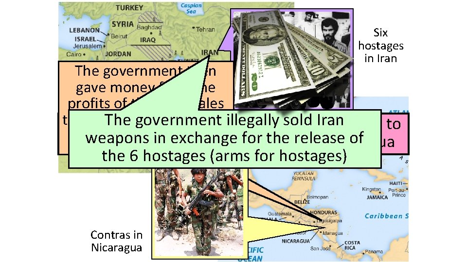 Six hostages in Iran The government then gave money from the profits of the