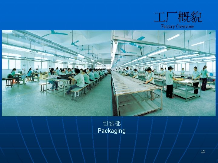  厂概貌 Factory Overview 包装部 Packaging 12 