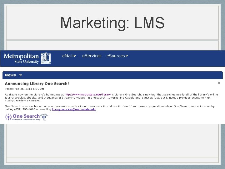 Marketing: LMS 