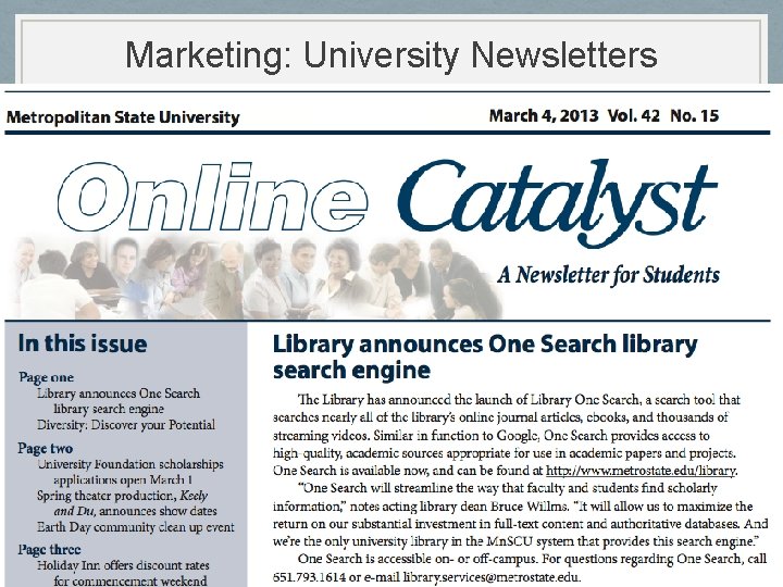 Marketing: University Newsletters 