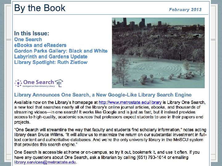 Marketing: Library Newsletter 