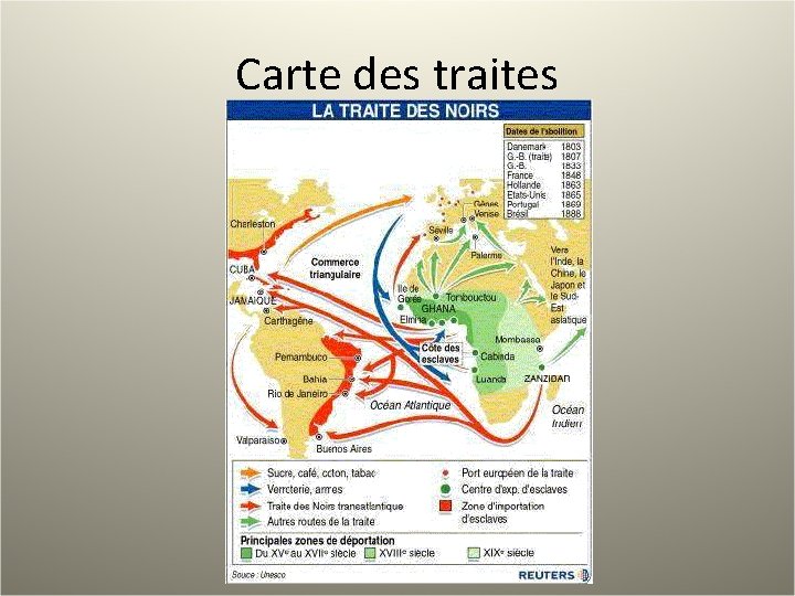 Carte des traites 