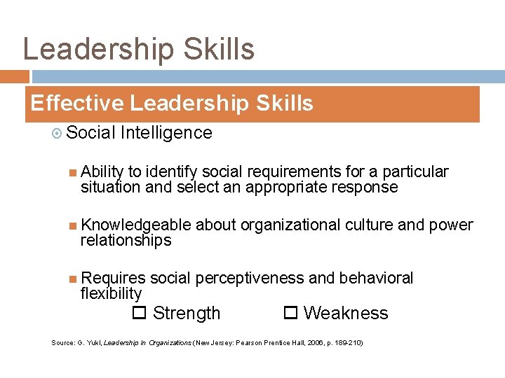 Leadership Skills Effective Leadership Skills Social Intelligence Ability to identify social requirements for a