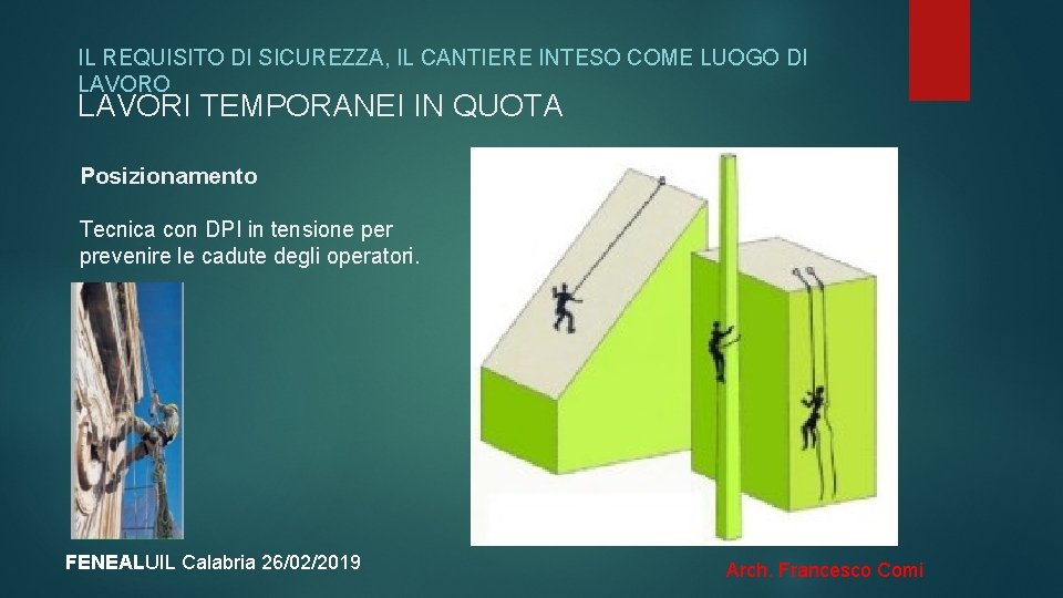 IL REQUISITO DI SICUREZZA, IL CANTIERE INTESO COME LUOGO DI LAVORO LAVORI TEMPORANEI IN