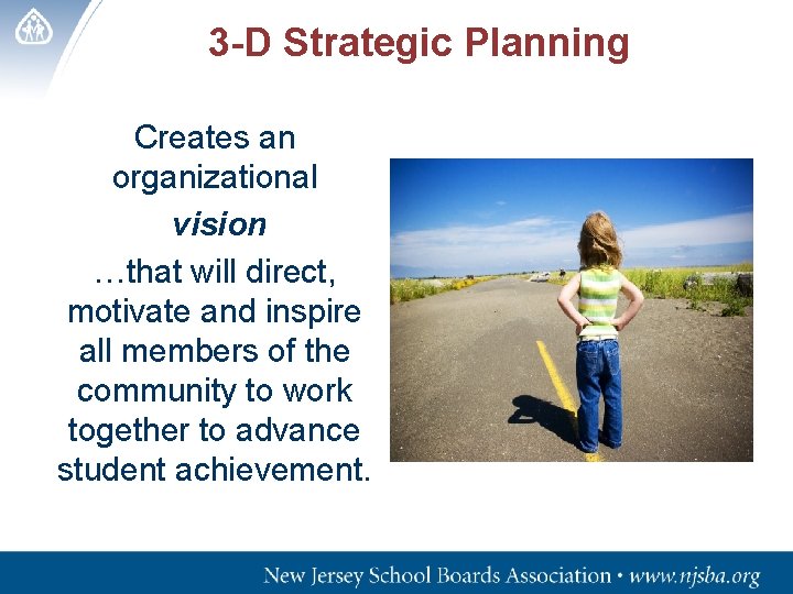 3 -D Strategic Planning Creates an organizational vision …that will direct, motivate and inspire