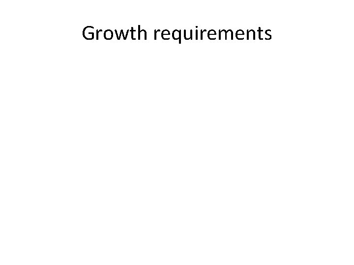 Growth requirements 