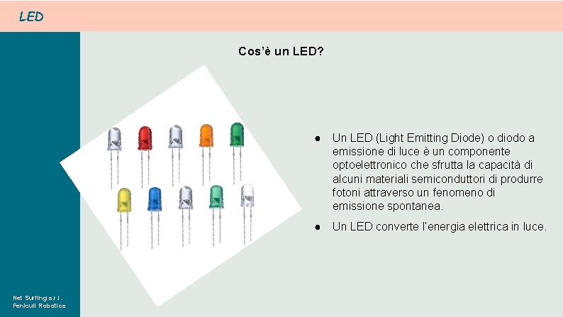 LED Cos’è un LED? Net Surfing s. r. l. Feniculi Robotics ● Un LED