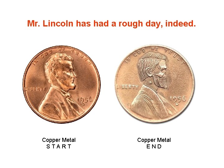 Mr. Lincoln has had a rough day, indeed. Copper Metal START Copper Metal END