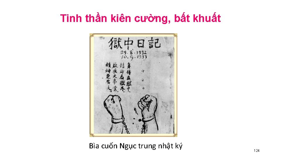 Tinh thần kiên cường, bất khuất Bìa cuốn Ngục trung nhật ký 124 