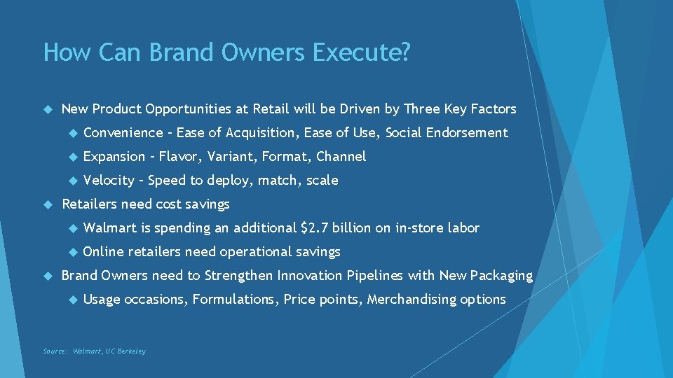 How Can Brand Owners Execute? New Product Opportunities at Retail will be Driven by
