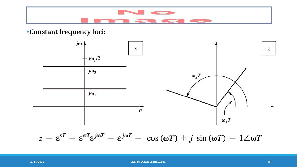  • Constant frequency loci: 16/11/2020 CSE 416: Digital Control, Lec 04 18 