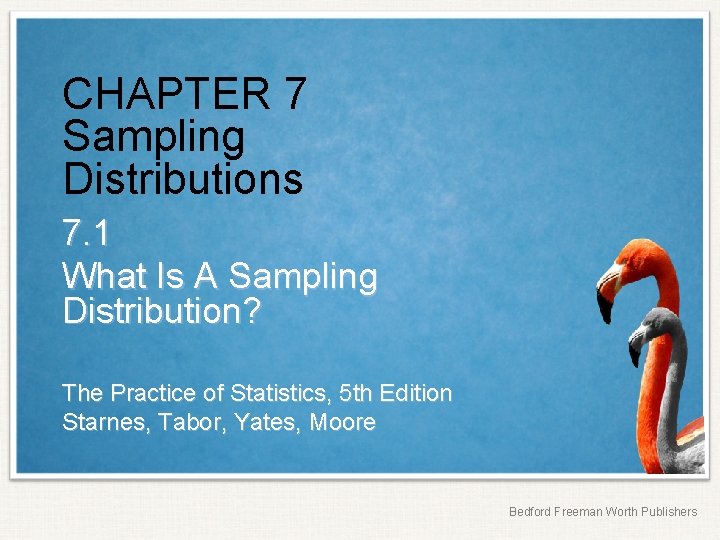CHAPTER 7 Sampling Distributions 7. 1 What Is A Sampling Distribution? The Practice of