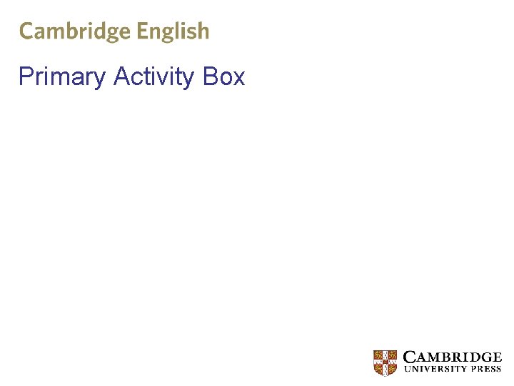 Primary Activity Box 
