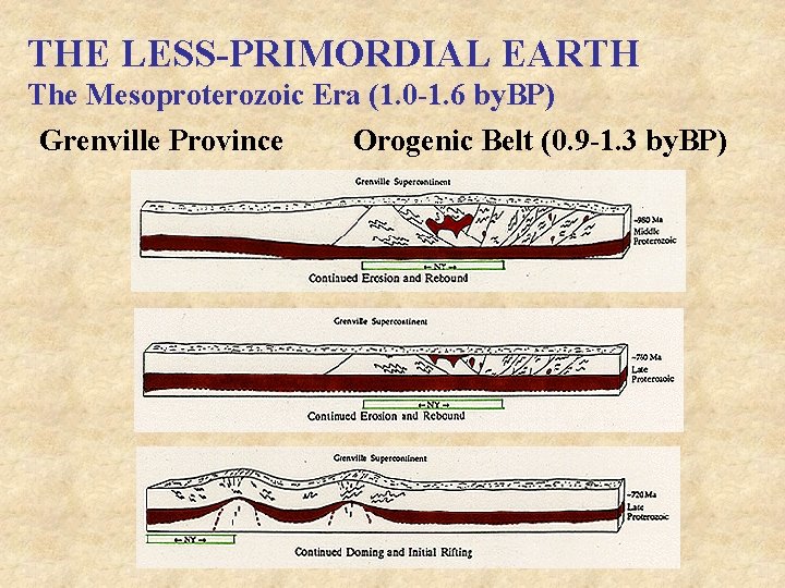 THE LESS-PRIMORDIAL EARTH The Mesoproterozoic Era (1. 0 -1. 6 by. BP) Grenville Province
