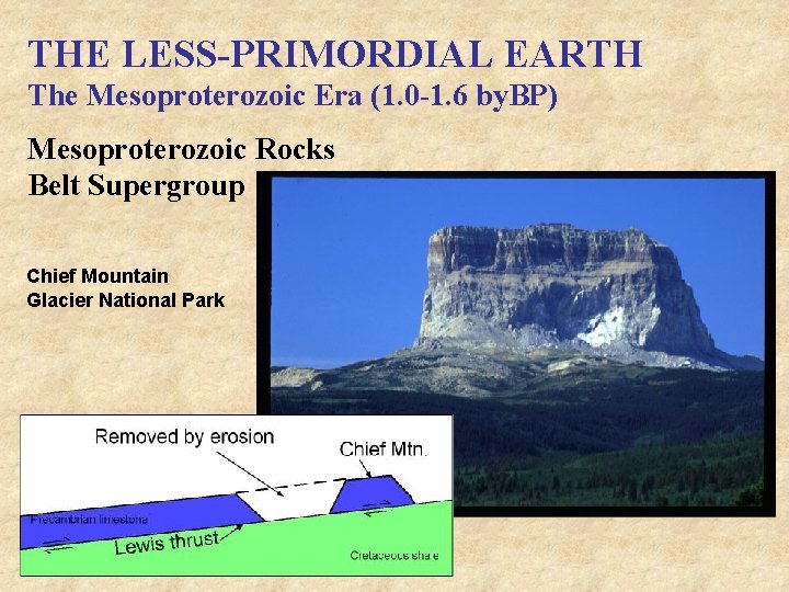 THE LESS-PRIMORDIAL EARTH The Mesoproterozoic Era (1. 0 -1. 6 by. BP) Mesoproterozoic Rocks