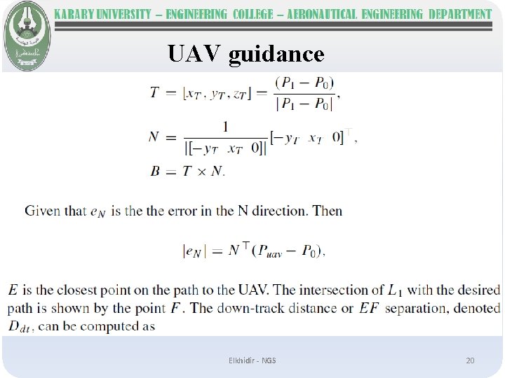 UAV guidance Elkhidir - NGS 20 