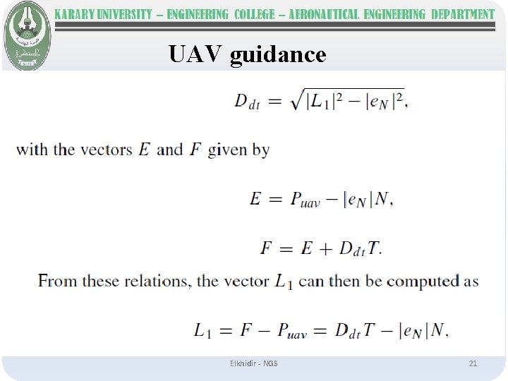 UAV guidance Elkhidir - NGS 21 