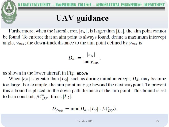 UAV guidance Elkhidir - NGS 25 