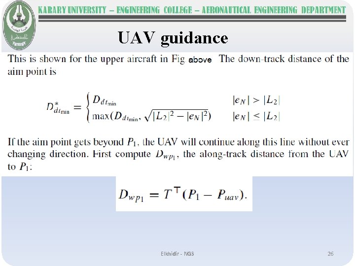 UAV guidance Elkhidir - NGS 26 