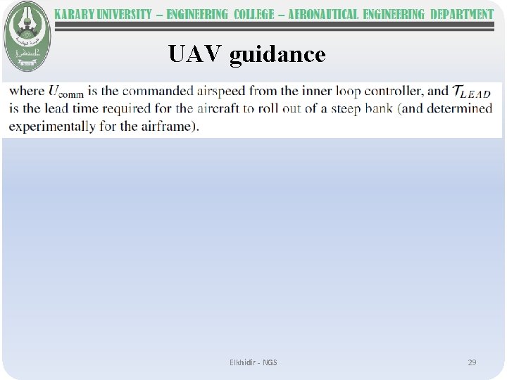 UAV guidance Elkhidir - NGS 29 