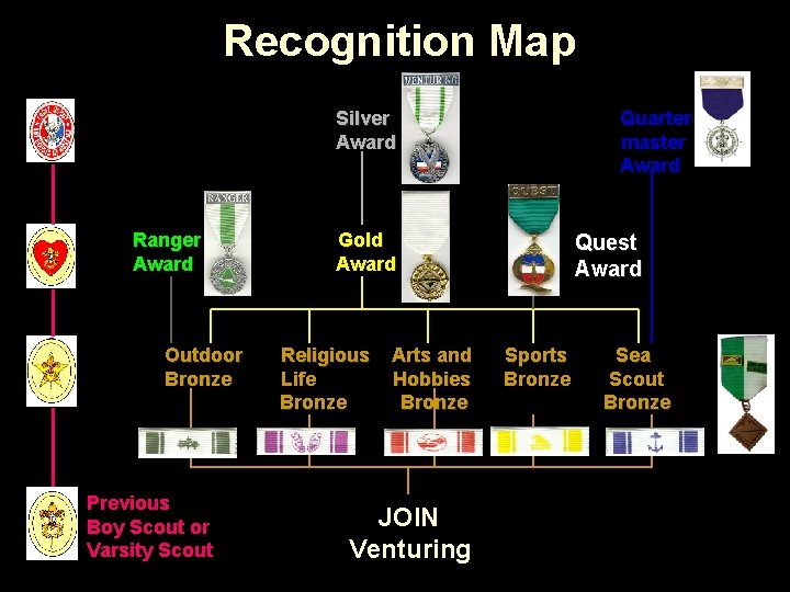 Recognition Map Silver Award Ranger Award Outdoor Bronze Previous Boy Scout or Varsity Scout