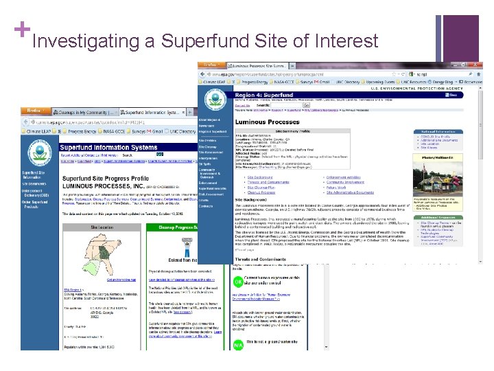+Investigating a Superfund Site of Interest 