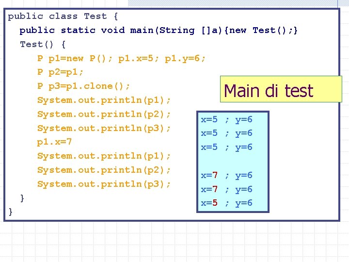 public class Test { public static void main(String []a){new Test(); } Test() { P