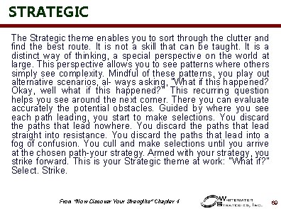 STRATEGIC The Strategic theme enables you to sort through the clutter and find the