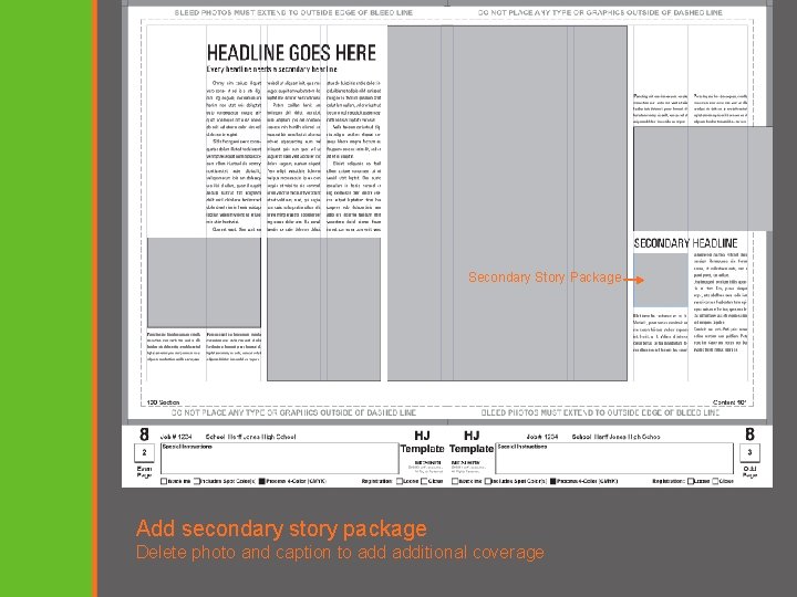 Secondary Story Package Add secondary story package Delete photo and caption to additional coverage