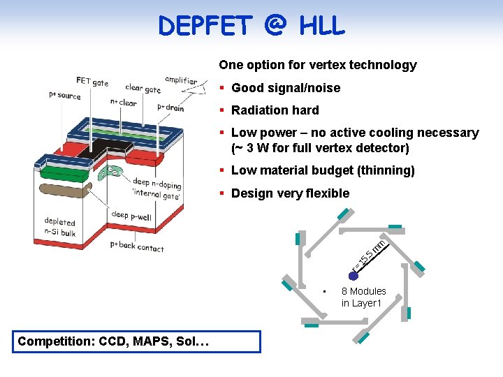 DEPFET @ HLL One option for vertex technology § Good signal/noise § Radiation hard