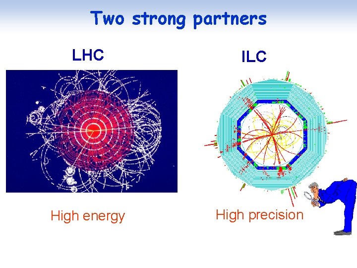 Two strong partners LHC High energy ILC High precision 