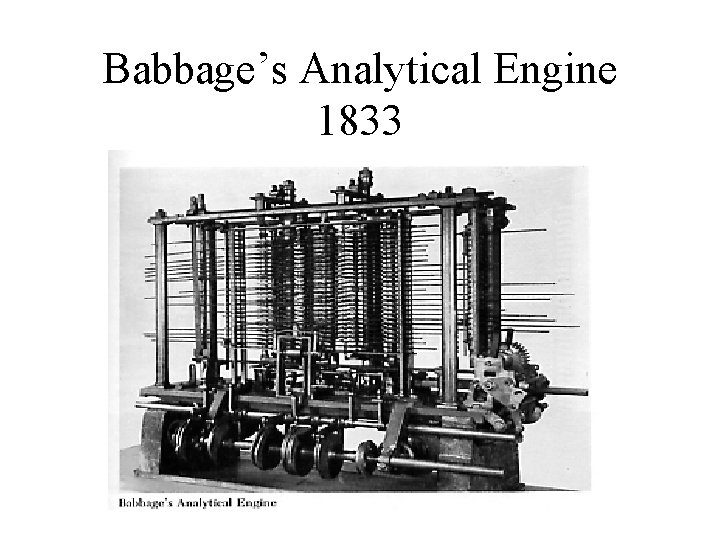 Babbage’s Analytical Engine 1833 