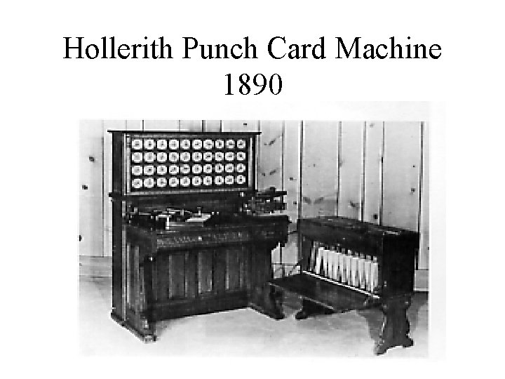 Hollerith Punch Card Machine 1890 