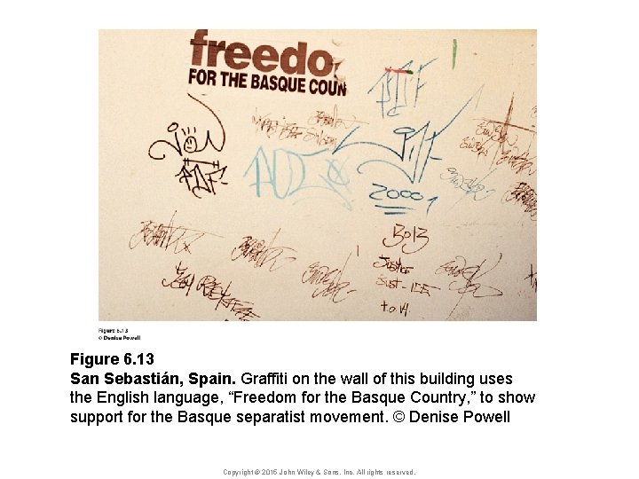 Figure 6. 13 San Sebastián, Spain. Graffiti on the wall of this building uses