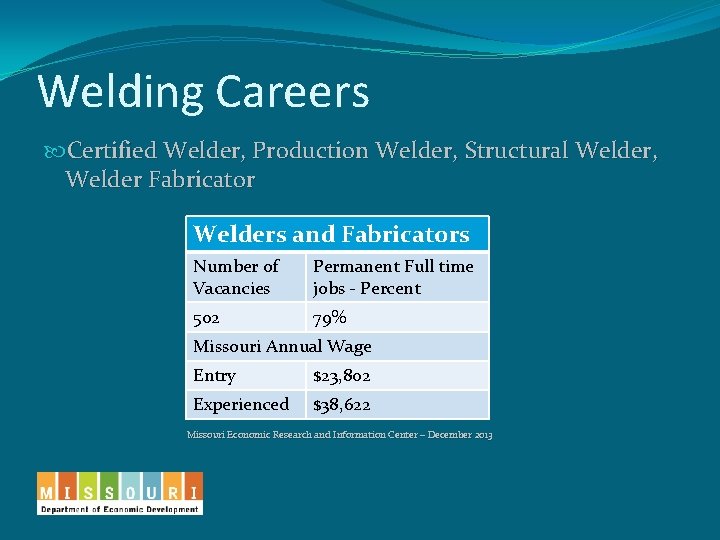 Welding Careers Certified Welder, Production Welder, Structural Welder, Welder Fabricator Welders and Fabricators Number