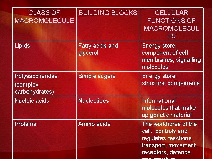 Biomacromolecules Part 1 Lipids Biomacromolecules Biomacromolecules are BIG