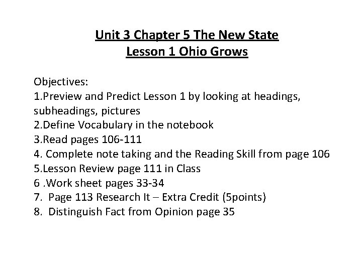 Unit 3 Chapter 5 The New State Lesson