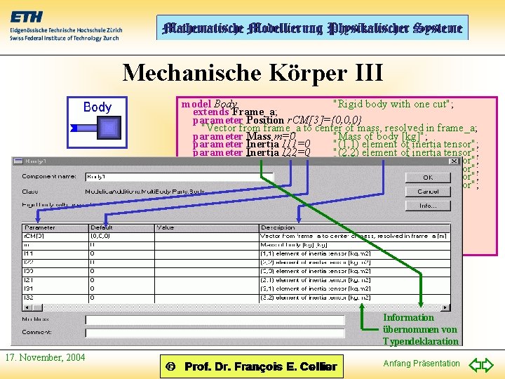 Mechanische Körper III model Body "Rigid body with one cut"; extends Frame_a; parameter Position