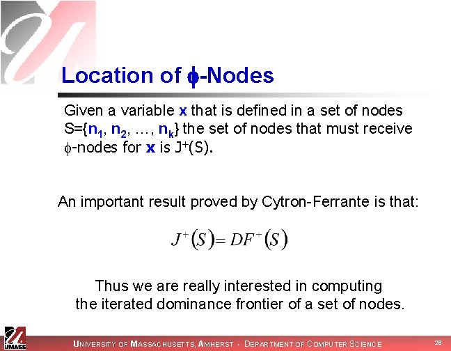 Location of -Nodes Given a variable x that is defined in a set of