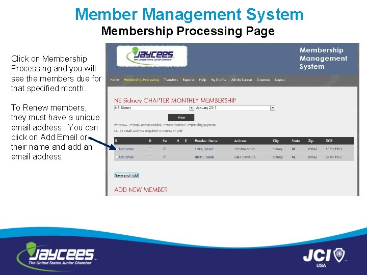 Membersih Processor Member Management System www jayceemember com Direct Pay