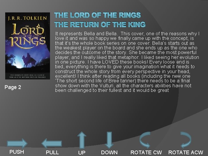 THE LORD OF THE RINGS THE RETURN OF THE KING Page 2 PUSH It