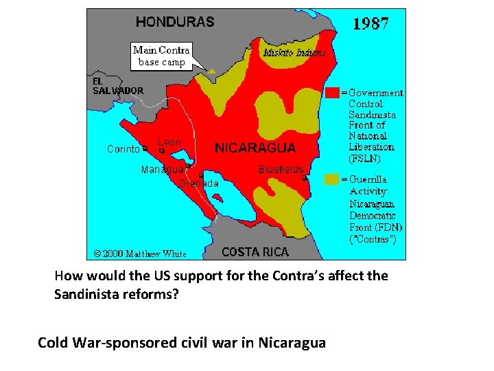 How would the US support for the Contra’s affect the Sandinista reforms? Cold War-sponsored