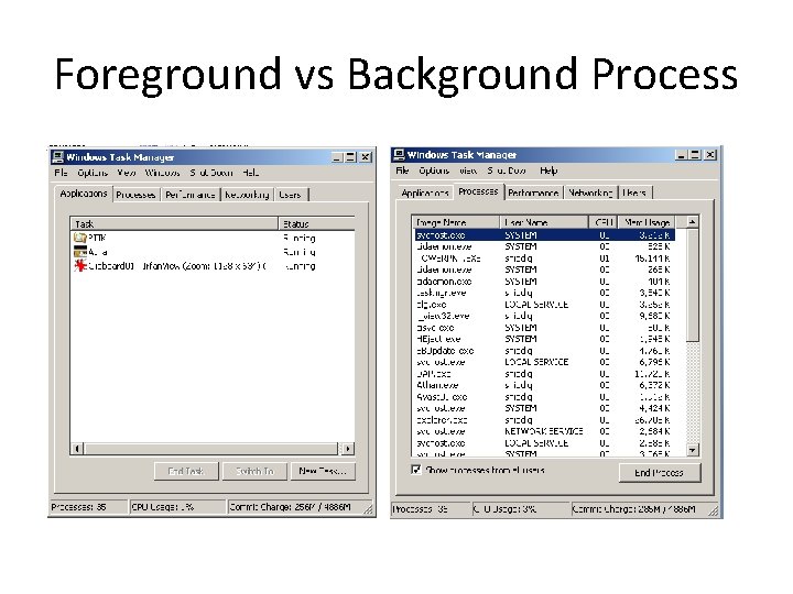 Foreground vs Background Process 