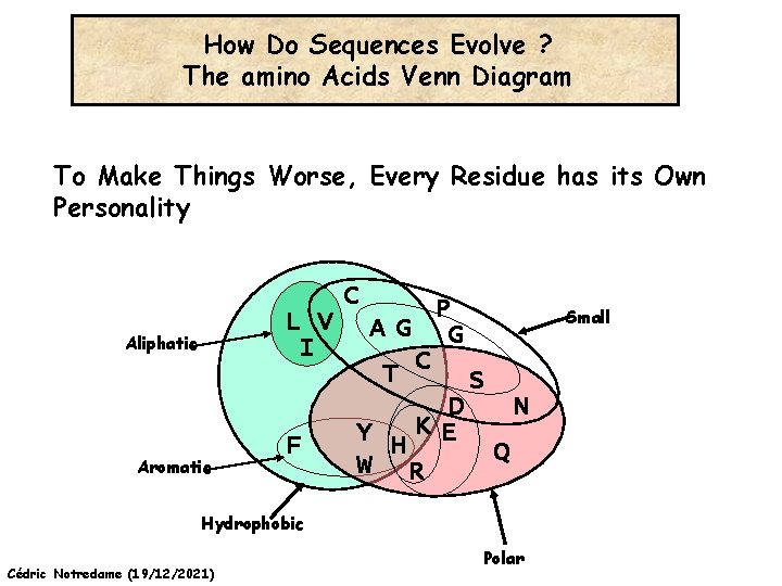 How Do Sequences Evolve ? The amino Acids Venn Diagram To Make Things Worse,