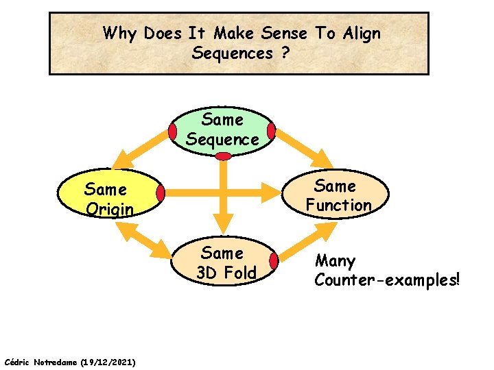 Why Does It Make Sense To Align Sequences ? Same Sequence Same Function Same