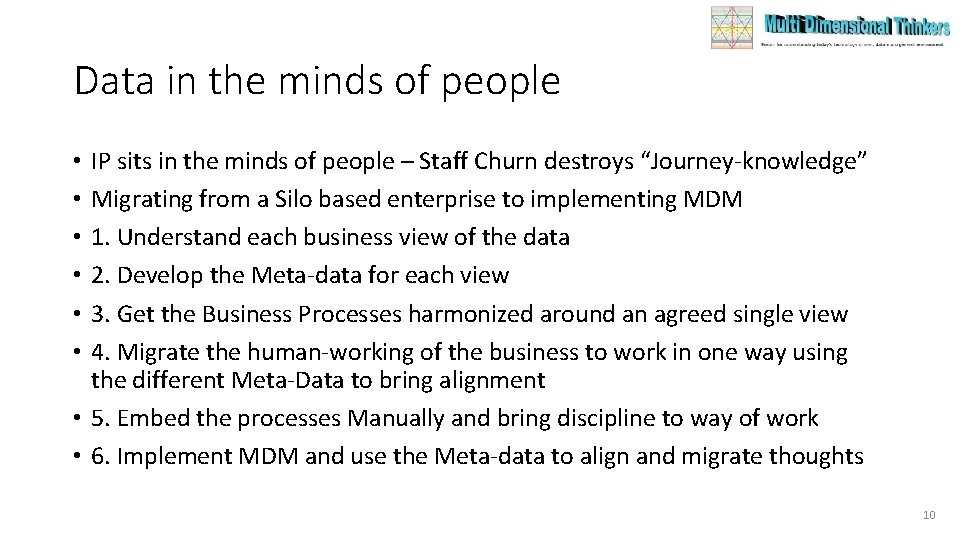 Data in the minds of people IP sits in the minds of people – Data in the minds of people IP sits in the minds of people –