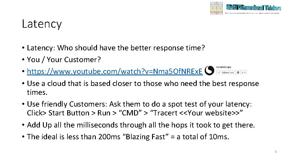 Latency • Latency: Who should have the better response time? • You / Your Latency • Latency: Who should have the better response time? • You / Your